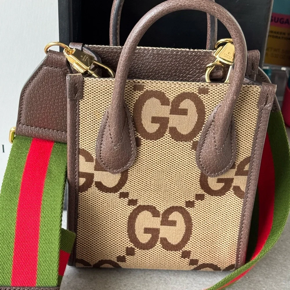 Gucci Vertical Tote Jumbo GG Canvas Mini crossbody bag - Picture 3 of 11